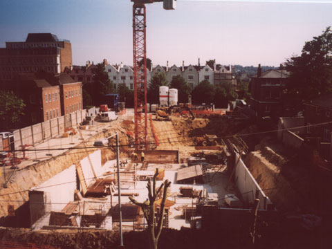 cala homes estate - block C foundations in the middle of the plot - view from Nos. 40/42 York Road