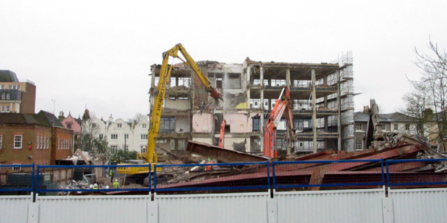 cala homes - wooldridge demolition - telephonehouse site from York Road towards Church Road