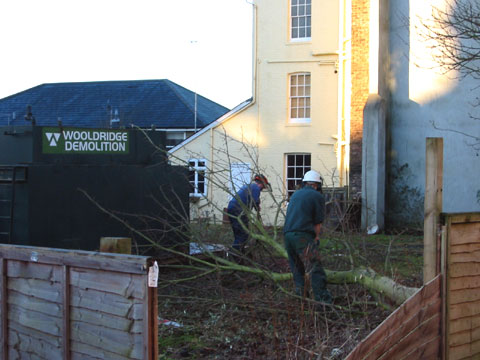 cala homes - wooldridge demolition - trees felling