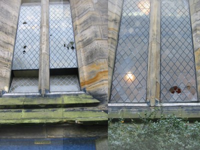 Trinity Church Windows - any repair to close the holes?