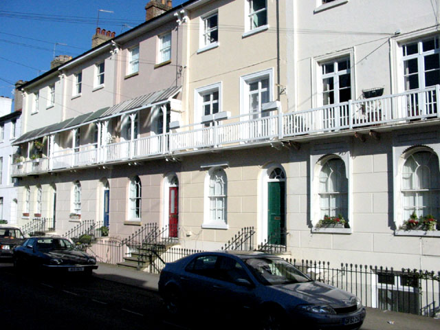 Grade II listed terrace nos. 6-14, the oldest houses in York Road, built in 1847 by a local stone mason, Jabez Scholes, who also built the former Congregational Church on York Road / Mount Pleasant.